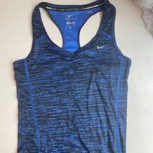 Black and Blue Striped Nike Tank